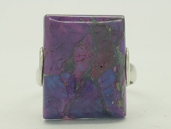Vintage Rectangle Purple Mohave Turquoise Solid S… - image 3