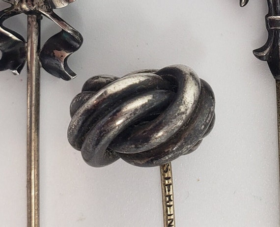 Antique Solid Sterling Silver Ribbon Scepter Fleu… - image 10