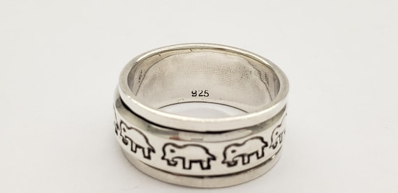 Vintage Elephant Design Solid Sterling Silver Spi… - image 9