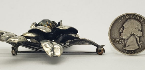 Mid-Century Solid Sterling Silver Large Flower Wh… - image 8