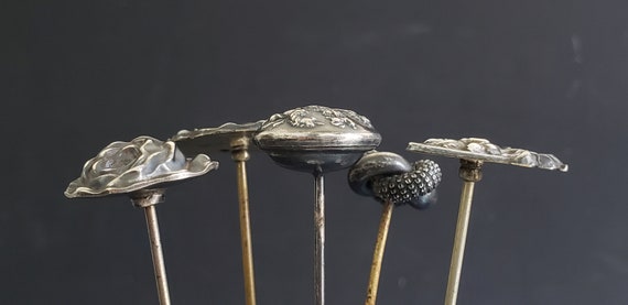 Antique Solid Sterling Silver Repousse Rose Lotus… - image 6