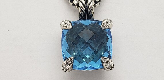 Vintage DAVID YURMAN Hampton Blue Cushion cut Top… - image 5