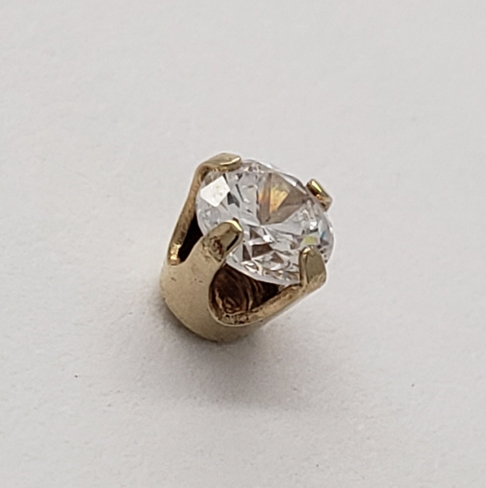 Vintage Genuine Diamond 14K 585 Solid Gold STUDEX Single Stud Etsy