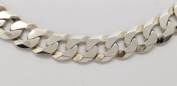 Vintage Italy Solid Sterling Silver Flat Curb Cha… - image 7