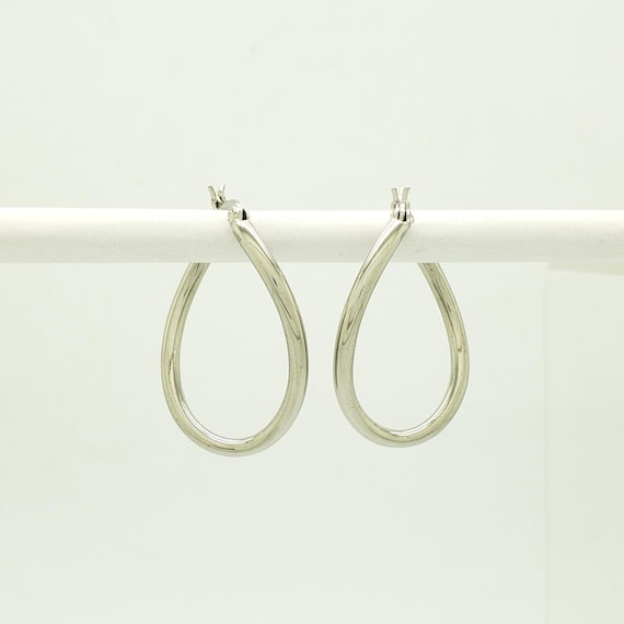 Vintage Solid Sterling Silver Latch Back Curved H… - image 3