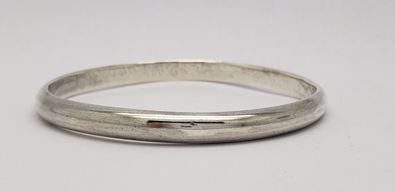Vintage Solid Sterling Silver Sleek Smooth Plain … - image 3