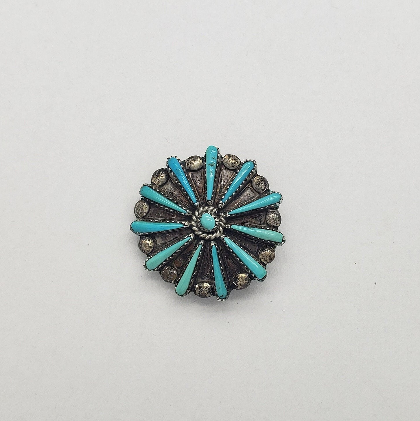 ズニ族　トップ　Judith Calavaza Effie Calavaza Vintage Zuni Sterling Silver Turquoise Snake