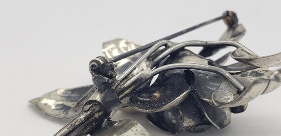 Mid-Century Solid Sterling Silver Large Flower Wh… - image 6