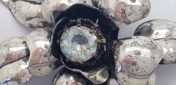 Mid-Century Solid Sterling Silver Large Flower Wh… - image 5