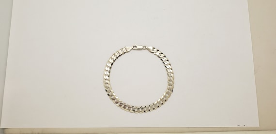 Vintage Italy Solid Sterling Silver Flat Curb Cha… - image 2