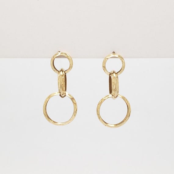 Estate 14K Solid Gold Interlocking Lightweight Tr… - image 1