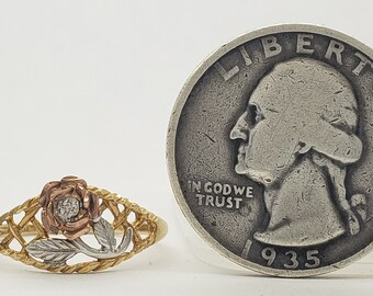 Vintage JCM 10K Solid Yellow Rose & White Gold Genuine