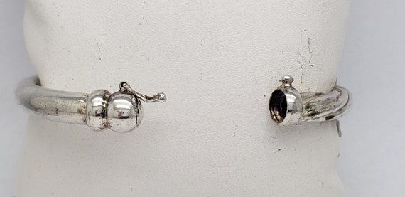 Vintage Elegant Solid Sterling Silver Hinged Brac… - image 7