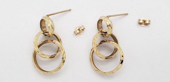 Estate 14K Solid Gold Interlocking Lightweight Tr… - image 8
