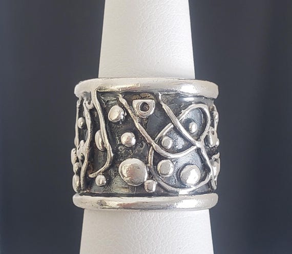 Vintage Solid Sterling Silver Unique Organic Desi… - image 11