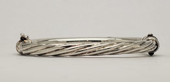 Vintage Elegant Solid Sterling Silver Hinged Brac… - image 2