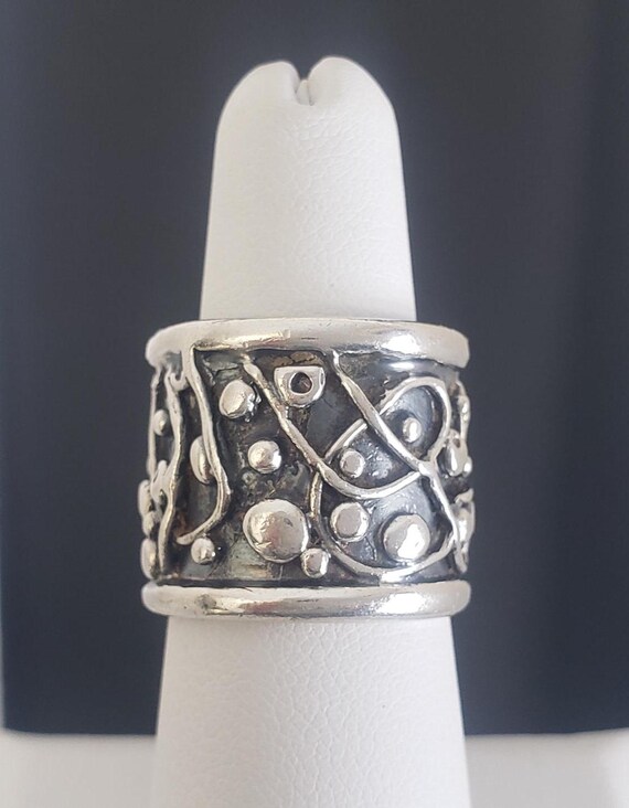 Vintage Solid Sterling Silver Unique Organic Desi… - image 10