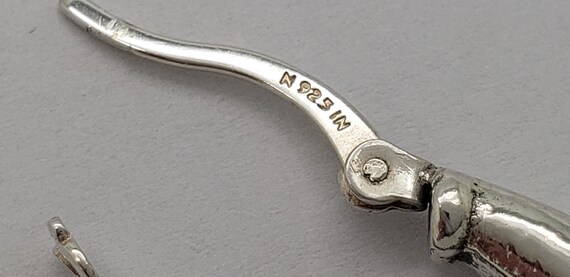 Vintage Solid Sterling Silver Ribbed Beveled Holl… - image 12