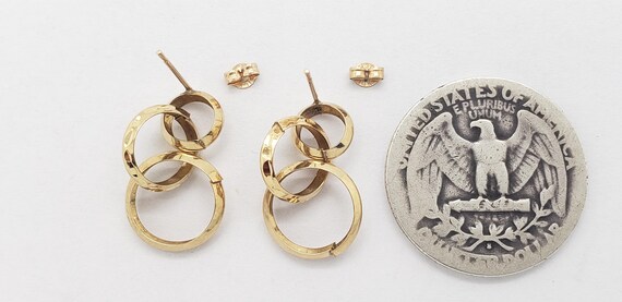 Estate 14K Solid Gold Interlocking Lightweight Tr… - image 9