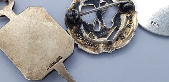 Vintage US NAVY Solid Sterling Silver Ribbon Swee… - image 10