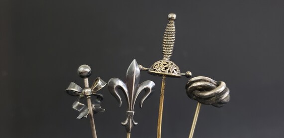 Antique Solid Sterling Silver Ribbon Scepter Fleu… - image 2