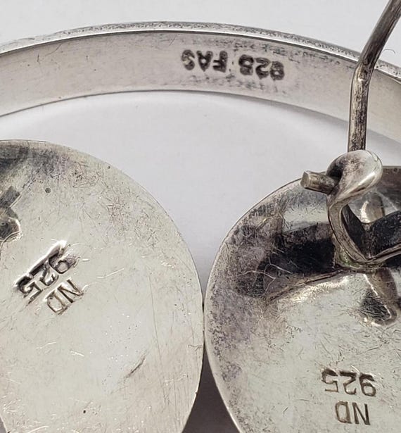 Vintage Solid Sterling Silver Chased Paisley Desi… - image 10