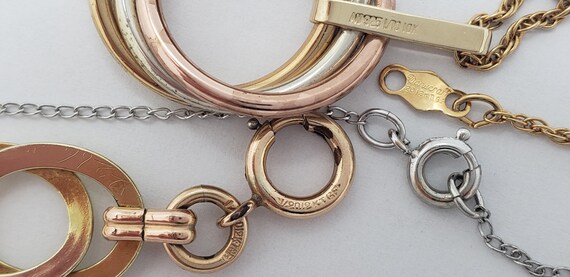 Vintage Solid Sterling Silver Tri-Gold-Filled Tri… - image 10