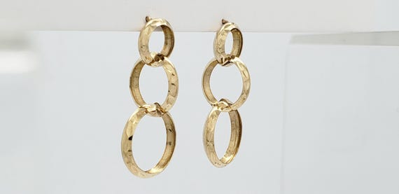 Estate 14K Solid Gold Interlocking Lightweight Tr… - image 4