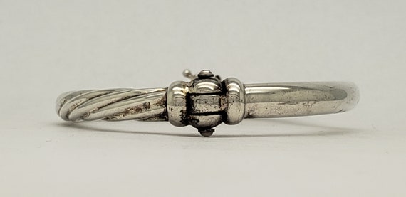 Vintage Elegant Solid Sterling Silver Hinged Brac… - image 6