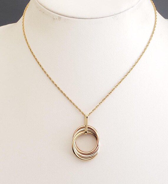 Vintage Solid Sterling Silver Tri-Gold-Filled Tri… - image 6