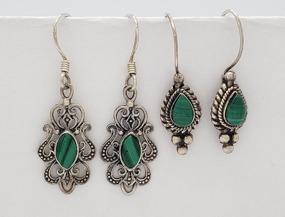 Vintage BOMA Bohemian Style Genuine Malachite Sol… - image 2