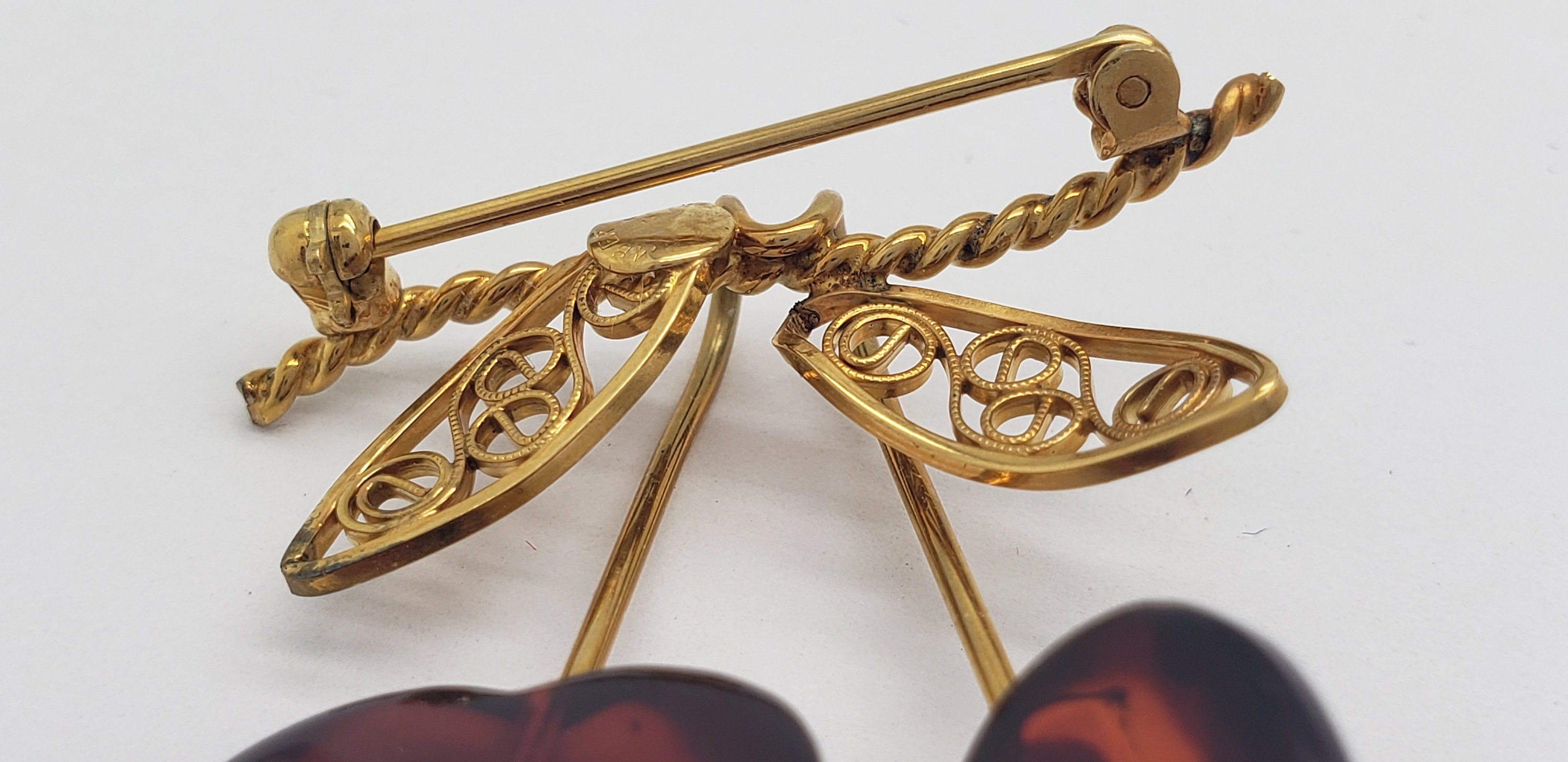 Mid-century Gold-filled Honey Colored Bakelite Cherry
