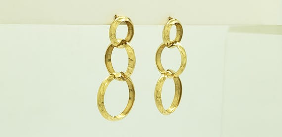 Estate 14K Solid Gold Interlocking Lightweight Tr… - image 3