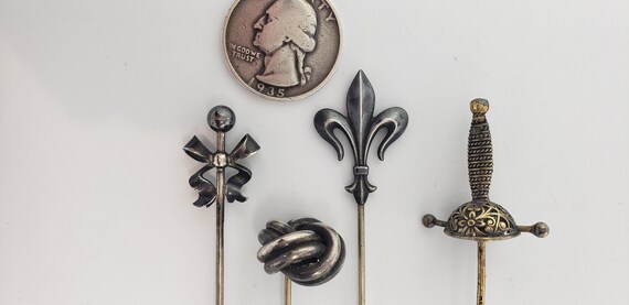 Antique Solid Sterling Silver Ribbon Scepter Fleu… - image 7