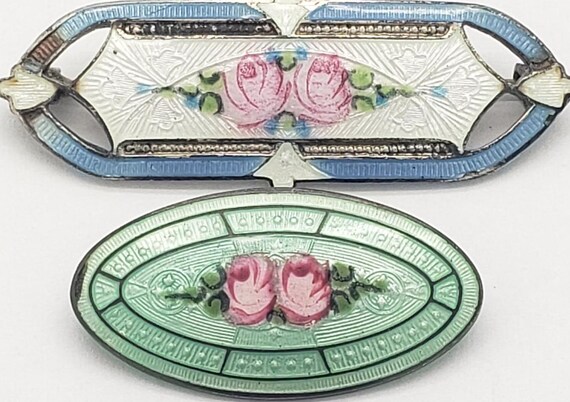 18x13 Vintage Enamel Findings, Guilloche Cabochons,enamel Charms,hand Painted Rose,victorian