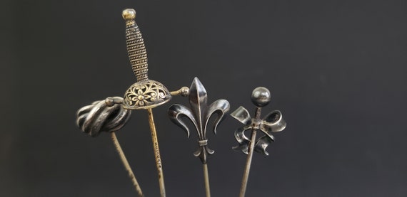 Antique Solid Sterling Silver Ribbon Scepter Fleu… - image 3