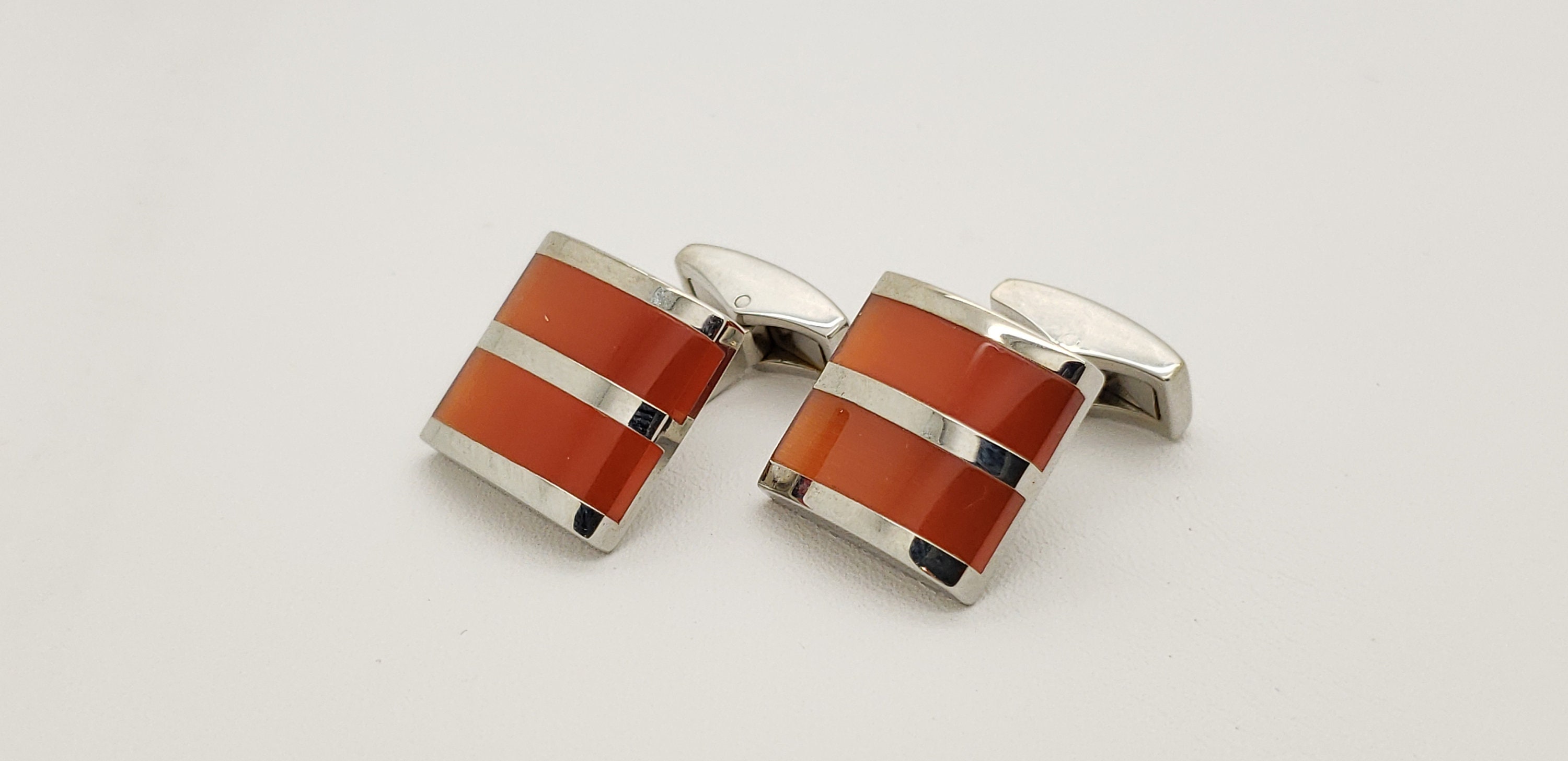 P.D. Man Cuff Links PD Man England Orange Cuff Links Vintage Etsy