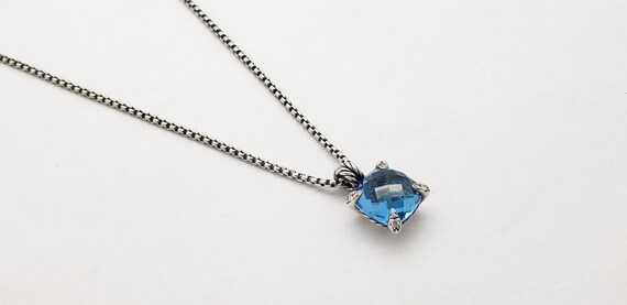 Vintage DAVID YURMAN Hampton Blue Cushion cut Top… - image 1