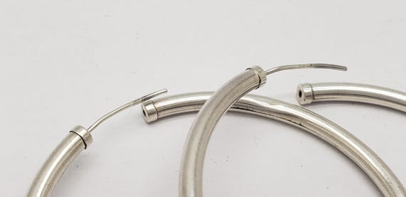 Vintage Solid Sterling Silver Large Round 2" Hoop… - image 8