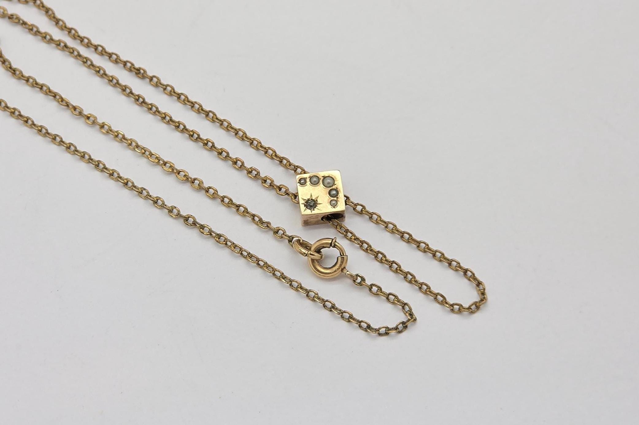 Antique Victorian Lady\'s Pocketwatch Chain w/ Slide B&D Womans Antique Slide Pocket Watch Chain - Etsy main image 2