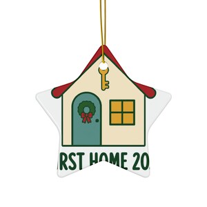 Decorazione natalizia per la prima casa 2025, regalo per i nuovi proprietari di casa, ricordo per l'inaugurazione della casa, decorazione natalizia a forma di casa e chiave