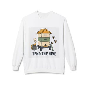 Beekeeper Sweatshirt, Backyard Beekeeping Crewneck, Hive and Smoker Design, Gift for Beekeepers, Apiary Pullover, Honey Bee Lover