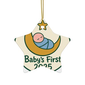 Enfeite de Natal para o primeiro Natal do bebê em 2025, lembrança para recém-nascidos, presente para novos pais, avós ou chá de bebê, decoração para árvore de Natal.