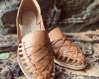 MEXICAN HUARACHES, Leather Huaraches, Mexican Shoes, Tan Leather Shoes, Boho Shoes, Sandles, Colour Leather Shoes, Mexican Handmade