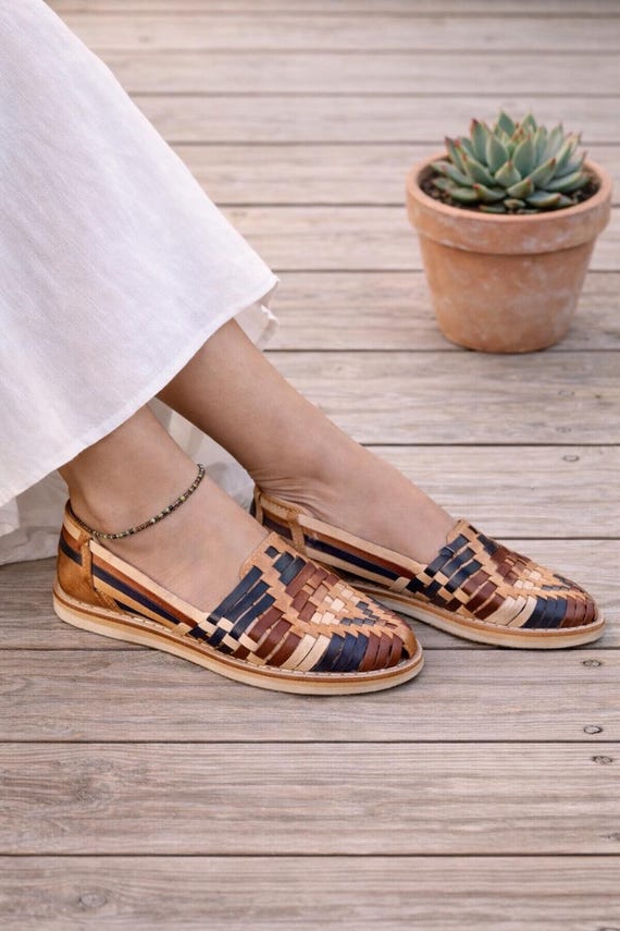 Handmade huaraches WOMENS MEXICAN SANDALS Handmade Leather Shoe Huarache - Etsy main image 4