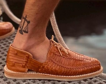 MENS MEXICAN HUARACHES, Leather Huaraches, Mexican Shoes, men’s shoes, men’s casual shoes, tan shoes, men’s sandals, men’s fashion
