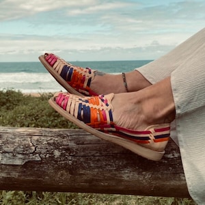 MEXICAN HUARACHES, Leather Huaraches, Mexican Shoes, Handmade Leather Shoes, Boho Shoes, Sandles, Colour Leather Shoes, Mexican Handmade