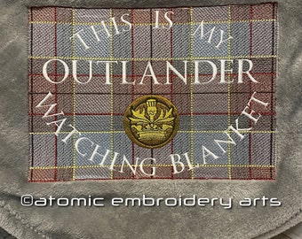 Scottish Romance watching embroidered throw blanket