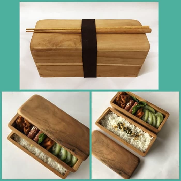 Bento Box for Meal From Teak Wood. Eco Friendly & BPA Free Etsy