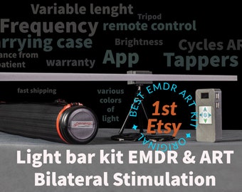 EMDR/ART Lightbar. tripod & carrying case. length and distance/brightness/frequency/color/ Cycles ART/ Tappers. All ajustable